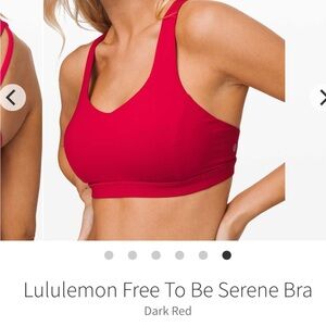 Lululemon rare lunar dark red free to be serene sports bra size 8